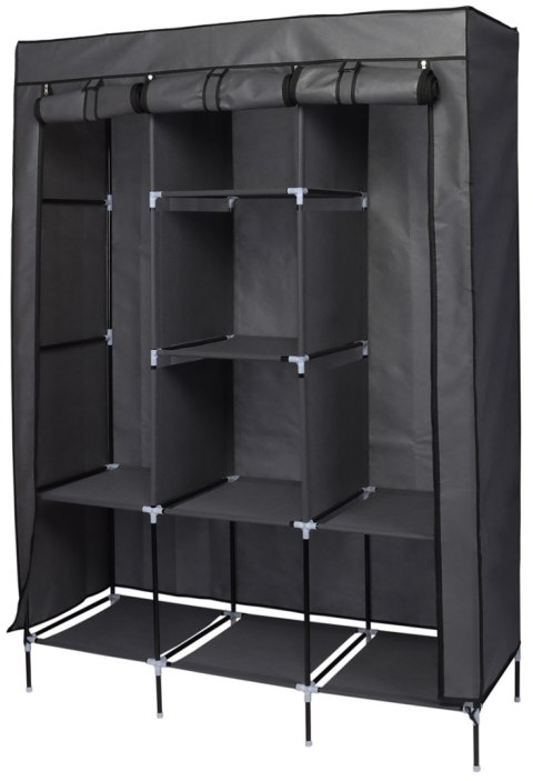 GARDEROBA TEKSTYLNA 127x45x172 cm CIEMNOSZARA GARDEROBA TEKSTYLNA 127x45x172 cm CIEMNOSZARA