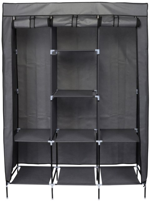 GARDEROBA TEKSTYLNA 127x45x172 cm CIEMNOSZARA GARDEROBA TEKSTYLNA 127x45x172 cm CIEMNOSZARA