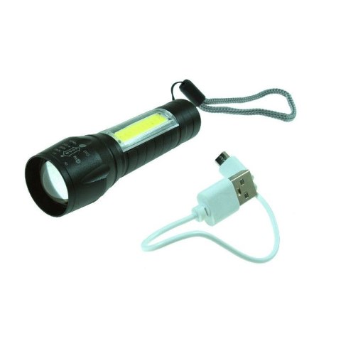 Aluminiowa LATARKA KIESZONKOWA BIWAKOWA na USB Aluminiowa LATARKA KIESZONKOWA BIWAKOWA na USB