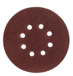 Krążki ścierne papier na rzep P80 125MM 8 otworów 20 sztuk Krążki ścierne papier na rzep P80 125MM 8 otworów 20 sztuk