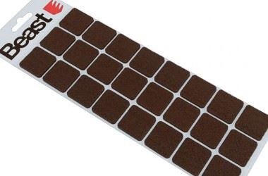 Podkładki filcowe pod meble samoprzylepne 28x28mm 24 szt brązowe kwadratowe Podkładki filcowe pod meble samoprzylepne 28x28mm 24 szt brązowe kwadratowe