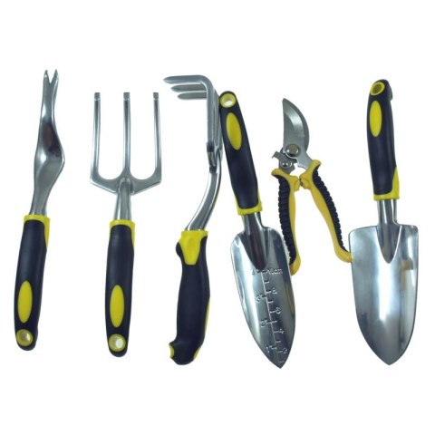 ZESTAW NARZĘDZI OGRODOWYCH 6szt aluminium z sekatorem ZESTAW NARZĘDZI OGRODOWYCH 6szt aluminium z sekatorem