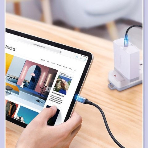 Kabel przewód USB-C - USB-C Power Delivery Quick Charge 2m - szary Kabel przewód USB-C - USB-C Power Delivery Quick Charge 2m - szary
