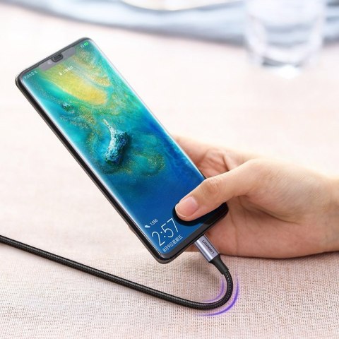 Kabel przewód USB-C - USB-C Power Delivery Quick Charge 2m - szary Kabel przewód USB-C - USB-C Power Delivery Quick Charge 2m - szary