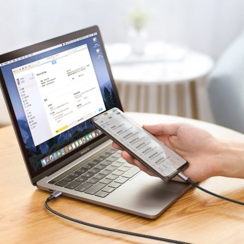 Kabel przewód USB-C - USB-C Power Delivery Quick Charge 2m - szary Kabel przewód USB-C - USB-C Power Delivery Quick Charge 2m - szary
