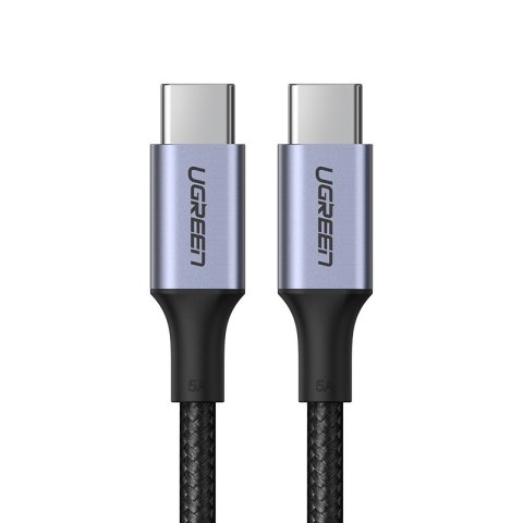 Kabel przewód USB-C w oplocie 5A 480Mb/s 0.5m czarno szary Kabel przewód USB-C w oplocie 5A 480Mb/s 0.5m czarno szary