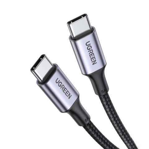 Kabel przewód USB-C w oplocie 5A 480Mb/s 0.5m czarno szary Kabel przewód USB-C w oplocie 5A 480Mb/s 0.5m czarno szary