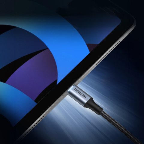 Kabel przewód USB-C w oplocie 5A 480Mb/s 0.5m czarno szary Kabel przewód USB-C w oplocie 5A 480Mb/s 0.5m czarno szary