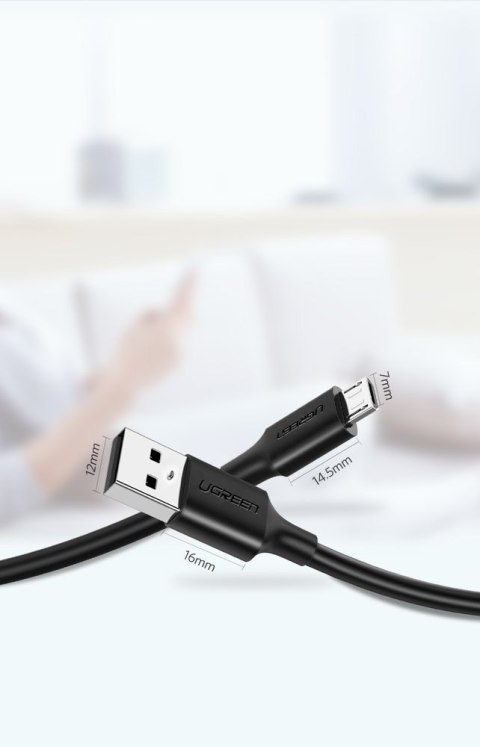 Kabel przewód USB - micro USB 2A 1m czarny Kabel przewód USB - micro USB 2A 1m czarny