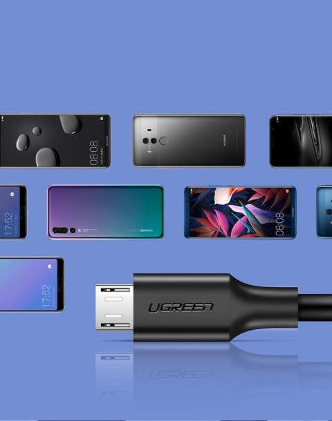 Kabel przewód USB - micro USB 2A 1m czarny Kabel przewód USB - micro USB 2A 1m czarny