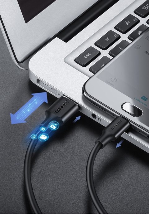 Kabel przewód USB - micro USB 2A 1m czarny Kabel przewód USB - micro USB 2A 1m czarny
