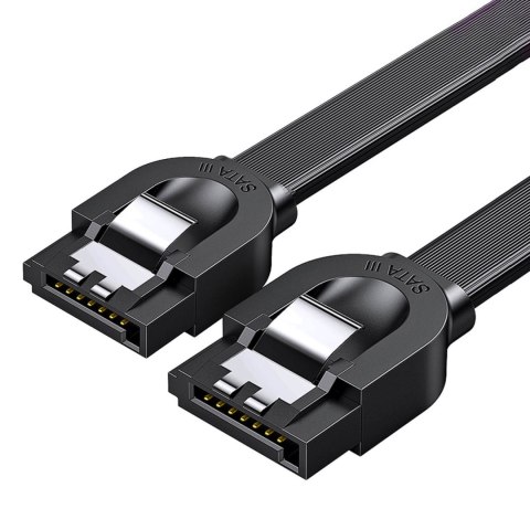 Kabel przewód płaski SATA 1.0-3.0 do 5Gb/s 0.5m - czarny Kabel przewód płaski SATA 1.0-3.0 do 5Gb/s 0.5m - czarny