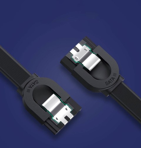 Kabel przewód płaski SATA 1.0-3.0 do 5Gb/s 0.5m - czarny Kabel przewód płaski SATA 1.0-3.0 do 5Gb/s 0.5m - czarny