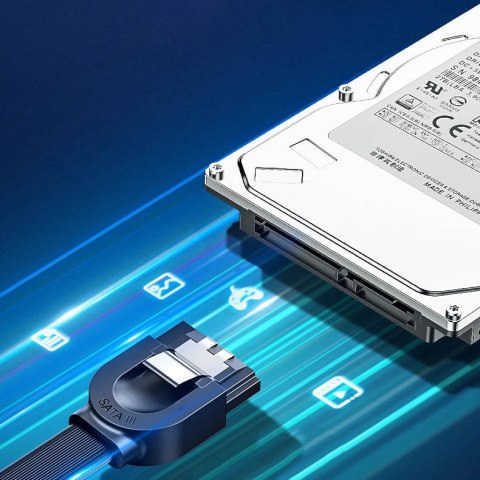 Kabel przewód płaski SATA 1.0-3.0 do 5Gb/s 0.5m - czarny Kabel przewód płaski SATA 1.0-3.0 do 5Gb/s 0.5m - czarny