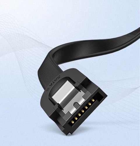 Kabel przewód płaski SATA 1.0-3.0 do 5Gb/s 0.5m - czarny Kabel przewód płaski SATA 1.0-3.0 do 5Gb/s 0.5m - czarny