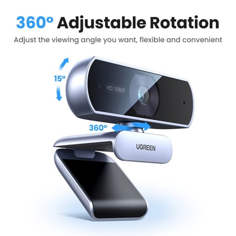 Kamera internetowa Full HD z mikrofonami do nagrań Video USB-A - szara Kamera internetowa Full HD z mikrofonami do nagrań Video USB-A - szara