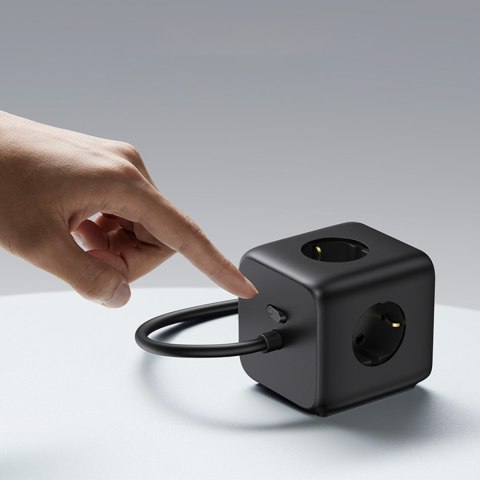 Ładowarka listwa zasilająca AC 240V GaN 2x USB-C 2x USB-A 3x AC 240V - czarna Ładowarka listwa zasilająca AC 240V GaN 2x USB-C 2x USB-A 3x AC 240V - czarna