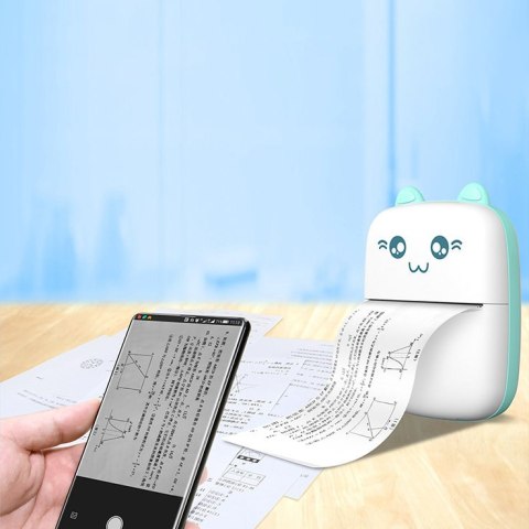 Mini Kot drukarka termiczna do etykiet ściąg z telefonu Bluetooth Fun Print niebieska Mini Kot drukarka termiczna do etykiet ściąg z telefonu Bluetooth Fun Print niebieska