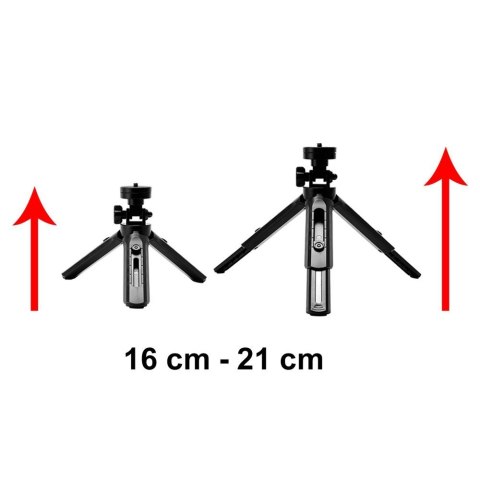 Mini statyw uchwyt do zdjęć selfie na telefon aparat kamerę GoPro 16-21cm czarny Mini statyw uchwyt do zdjęć selfie na telefon aparat kamerę GoPro 16-21cm czarny