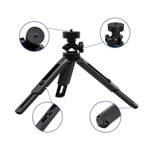 Mini statyw uchwyt do zdjęć selfie na telefon aparat kamerę GoPro 16-21cm czarny Mini statyw uchwyt do zdjęć selfie na telefon aparat kamerę GoPro 16-21cm czarny