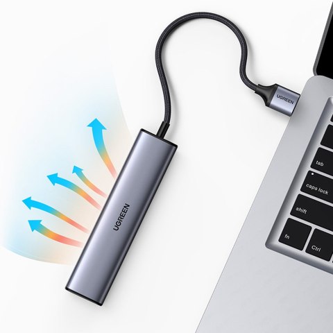 Wielofunkcyjny HUB adapter rozdzielacz USB 3.0 - 3x USB Ethernet RJ-45 USB-C PD szary Wielofunkcyjny HUB adapter rozdzielacz USB 3.0 - 3x USB Ethernet RJ-45 USB-C PD szary