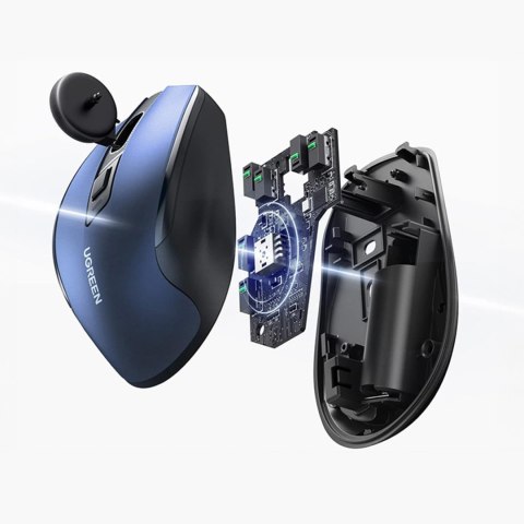 Precyzyjna mysz bezprzewodowa USB 2.4GHz Bluetooth 5.0 optyczna 4000 DPI niebieska Precyzyjna mysz bezprzewodowa USB 2.4GHz Bluetooth 5.0 optyczna 4000 DPI niebieska