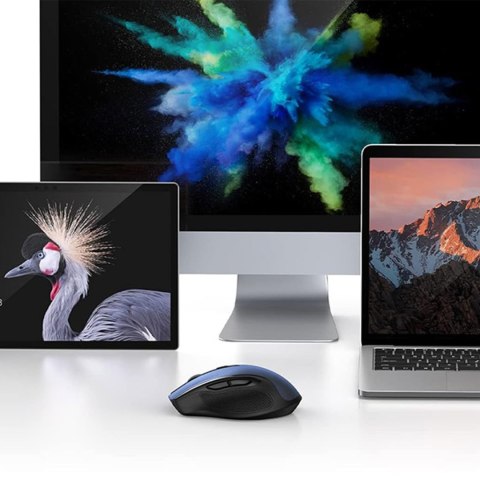 Precyzyjna mysz bezprzewodowa USB 2.4GHz Bluetooth 5.0 optyczna 4000 DPI niebieska Precyzyjna mysz bezprzewodowa USB 2.4GHz Bluetooth 5.0 optyczna 4000 DPI niebieska