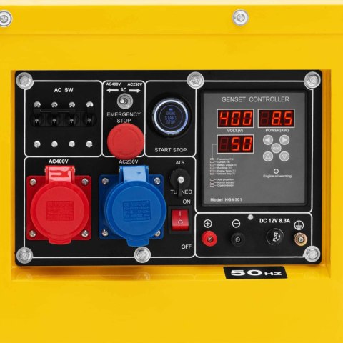 Agregat generator prądotwórczy diesel na kółkach 240/400 V 8500 W 10 kVA 30 l Agregat generator prądotwórczy diesel na kółkach 240/400 V 8500 W 10 kVA 30 l