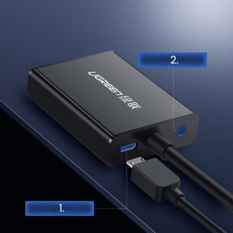 Przejściówka adapter HDMI - VGA + kabel USB - micro USB 1m czarny Przejściówka adapter HDMI - VGA + kabel USB - micro USB 1m czarny