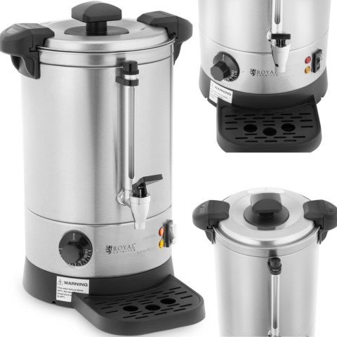 Warnik podgrzewacz do wody z podwójnymi ściankami i ociekaczem 6.1 L 1500 W srebrny Warnik podgrzewacz do wody z podwójnymi ściankami i ociekaczem 6.1 L 1500 W srebrny