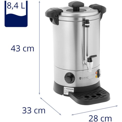 Warnik podgrzewacz do wody z podwójnymi ściankami i ociekaczem 6.1 L 1500 W srebrny Warnik podgrzewacz do wody z podwójnymi ściankami i ociekaczem 6.1 L 1500 W srebrny