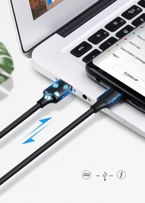 Kabel przewód USB - USB-C 2A 1m czarny Kabel przewód USB - USB-C 2A 1m czarny