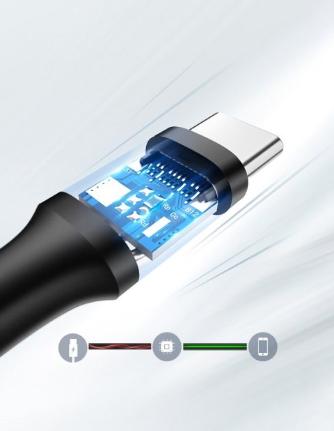 Kabel przewód USB - USB-C 2A 1m czarny Kabel przewód USB - USB-C 2A 1m czarny