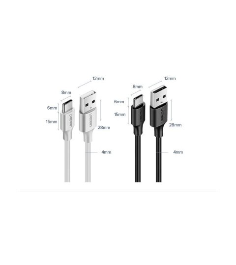 Kabel przewód USB - USB-C 2A 1m czarny Kabel przewód USB - USB-C 2A 1m czarny