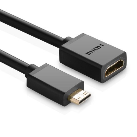 Przejściówka adapter kabel HDMI żeński - mini HDMI męski 4K 60Hz HEC ARC 22cm czarny Przejściówka adapter kabel HDMI żeński - mini HDMI męski 4K 60Hz HEC ARC 22cm czarny