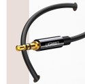 Rozdzielacz kabla słuchawkowego 2x AUX 3.5mm mini jack 25cm czarny