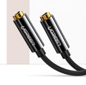 Rozdzielacz kabla słuchawkowego 2x AUX 3.5mm mini jack 25cm czarny