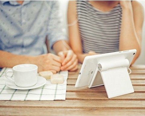 Stojak podstawka uchwyt na telefon tablet biały Stojak podstawka uchwyt na telefon tablet biały