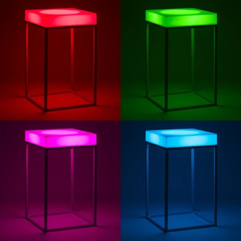 Stolik barowy klubowy kwadratowy podświetlany RGBW LED 60 x 60 x 106 cm Stolik barowy klubowy kwadratowy podświetlany RGBW LED 60 x 60 x 106 cm