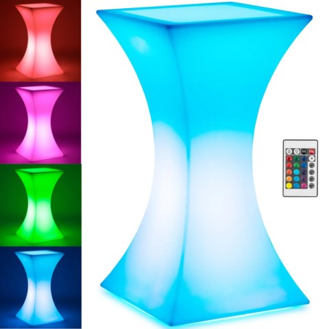 Stolik barowy klubowy kwadratowy podświetlany RGBW LED 60 x 60 x 110 cm Stolik barowy klubowy kwadratowy podświetlany RGBW LED 60 x 60 x 110 cm