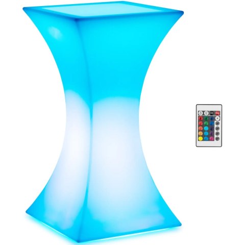 Stolik barowy klubowy kwadratowy podświetlany RGBW LED 60 x 60 x 110 cm Stolik barowy klubowy kwadratowy podświetlany RGBW LED 60 x 60 x 110 cm