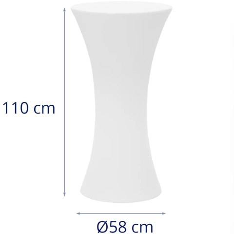 Stolik barowy klubowy podświetlany na baterie RGBW LED śr. 58 x 110 cm - biały okrągły Stolik barowy klubowy podświetlany na baterie RGBW LED śr. 58 x 110 cm - biały okrągły