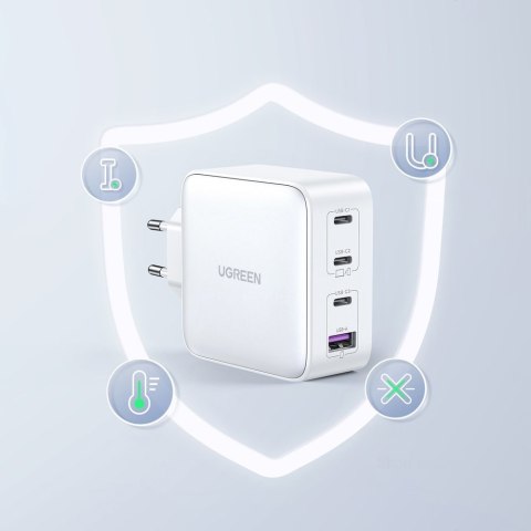 Szybka ładowarka GaN 3x USB-C USB 100W PPS PD Power Delivery biała Szybka ładowarka GaN 3x USB-C USB 100W PPS PD Power Delivery biała