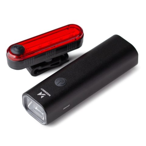 Zestaw lampek rowerowych przednia i tylna USB-C czarny Zestaw lampek rowerowych przednia i tylna USB-C czarny