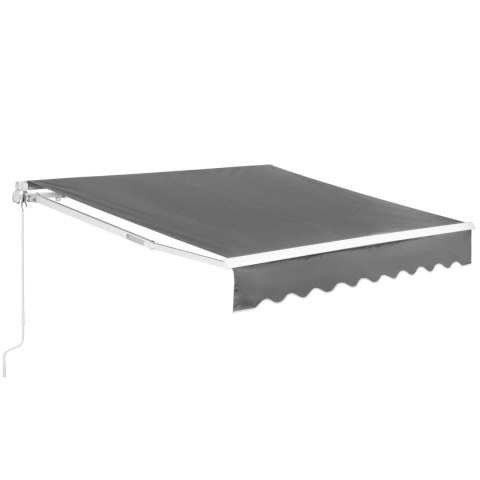 Markiza balkonowa tarasowa zwijana ręcznie 200 x 250 cm - szara Markiza balkonowa tarasowa zwijana ręcznie 200 x 250 cm - szara