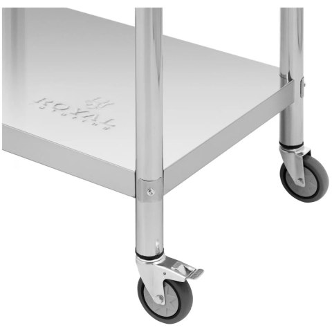 Stół blat roboczy na kółkach 2 poziomy 60 x 90 cm STAL do 145 kg Stół blat roboczy na kółkach 2 poziomy 60 x 90 cm STAL do 145 kg