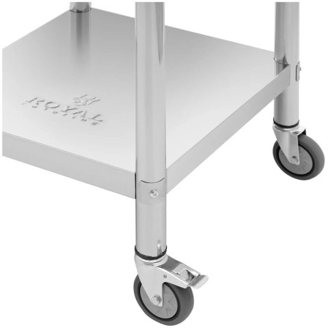 Stół blat roboczy na kółkach z rantem 2 poziomy 60 x 60 cm STAL do 120 kg Stół blat roboczy na kółkach z rantem 2 poziomy 60 x 60 cm STAL do 120 kg