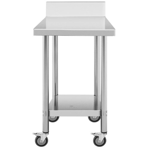 Stół blat roboczy na kółkach z rantem 2 poziomy 60 x 60 cm STAL do 120 kg Stół blat roboczy na kółkach z rantem 2 poziomy 60 x 60 cm STAL do 120 kg
