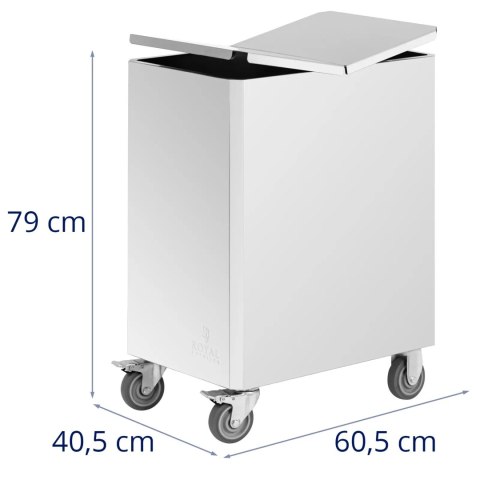 Wózek pojemnik na mąkę produkty sypkie 17 l 60.5 x 40.5 x 79 cm Wózek pojemnik na mąkę produkty sypkie 17 l 60.5 x 40.5 x 79 cm
