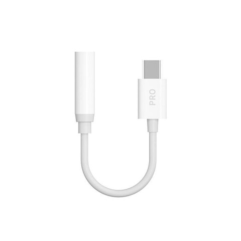 Adapter audio przejściówka do słuchawek z USB-C na mini jack 3,5 mm biały Adapter audio przejściówka do słuchawek z USB-C na mini jack 3,5 mm biały